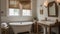 Interior deisgn of Bathroom in Farmhouse style with Clawfoot Tub