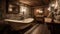 Interior deisgn of Bathroom in Rustic style with Clawfoot Bathtub