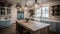 Interior deisgn of Kitchen in Farmhouse style with Island