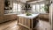 Interior deisgn of Kitchen in Farmhouse style with Island