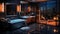 Interior Design of Elegant Bathroom, Luxury bathtub, Romantic Atmosphere