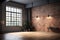 The interior design of empty room and living room and brick wall texture, 3d rendering new scene new model. Generative AI