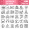 Interior design line icon set, room decor symbols collection or sketches. Repair linear style signs for web and app