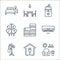 interior design line icons. linear set. quality vector line set such as living room, electric, coat rack, air conditioner,