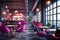 Interior design of modern urban cafe in loft style. Generative AI