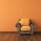 Interior design orange wall