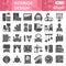 Interior design solid icon set, room decor symbols collection or sketches. Repair glyph style signs for web and app