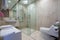 Interior design of villa, house, home, condo and apartment feature bathroom, toilet, shower and basin