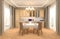 Interior dining area. 3d illustration