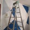 Interior diy project wall Painting blue white grey stair