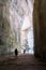 Interior of the Ear of Dionysius cave in Archaeological Park in Syracuse