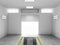 Interior of an empty garage, with an open repair pit. 3d illustration