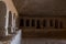 The interior  with empty graves of the Roman burial chamber on the ruins of the Nabataean city of Avdat, located on the incense