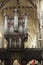 Interior of Exeter cathedral with antique organ