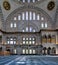 Interior facade of Nuruosmaniye Mosque, an Ottoman Baroque style mosque completed in 1755 and located in Istanbul, Turkey