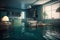 Interior of a flooded flat. AI