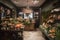 the interior of flower shop, with eye-catching arrangements and handcrafted elements