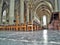 Interior of Gothic church photographed from frog perspective