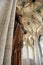 Interior of the gothic Church of St. Barbara, sculptures of the upper level gallery, vaulted ceiling, Kutna Hora, Czechia