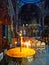 Interior of Greek Orthodox Church With Lit Votive Candles