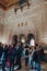 Interior of Hall of Ambassadors inside Alcazar of Seville, Spain, tourists inside