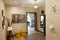 The interior of the hallway in a country house with decorative elements