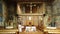 Interior of Hervartov wooden roman catholic church, Slovakia