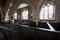 Interior of Holy Trinity Church, York UK. Photo shows the original, very rare, wooden box pews where families prayed together