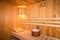 Interior of a home sauna