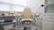 interior of hospital, a woman consultation room, gynecology and medicine concept. Action. Gynecological chair at the