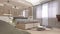 Interior illustration rendering of bedroom dressing bathroom drawing room living room kitchen