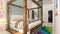 interior illustration rendering of bedroom dressing bathroom drawing room living room kitchen
