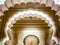 Interior with Indian style arches inside of Kumbhalgarh fortress in Rajasthan, India