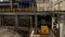 Interior of industrial factory. Industrial interior of an old factory building. Chemical factory. Packing area. Abstract