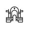 Interior inside of Catholic Church line color icon. Isolated vector element.