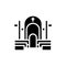 Interior inside of Catholic Church line color icon. Isolated vector element.