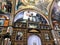 Interior inside the old orthodox Christian church in a Muslim Arab Islamic country with icons, prayers, god murals, ornaments, pai