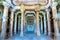 Interior of Jami Masjid, a major tourist attraction at Champaner-Pavagadh Archaeological Park - Gujarat, India