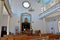 Interior of Jewish synagogue with Star of David pews altar menorah hanukkah candle Batumi Georgia