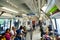 Interior of Kawasaki subway carriage in Singapore.