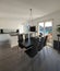 Interior, kitchen with black dining table