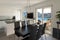 Interior, kitchen with black dining table