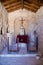 The interior of the little orthodox church on ton of the hill in the Aggelokastro castle, Corfu, Greece