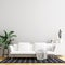 Interior Living Room Wall Mock Up Background