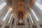 Interior of Lutheran Hallgrimskirkja church in the city Reykjavik, Iceland