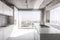 interior luxury apartment gray dining residential bright nobody furniture indoor house island. Generative AI.