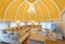 Interior of a luxury dome apartment villa, living room, domed ce