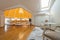 Interior of a luxury dome apartment villa, living room, domed ce
