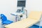 Interior of medical room with ultrasound diagnostic equipment. i