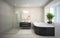 Interior of the modern design bathroom with jacuzzi